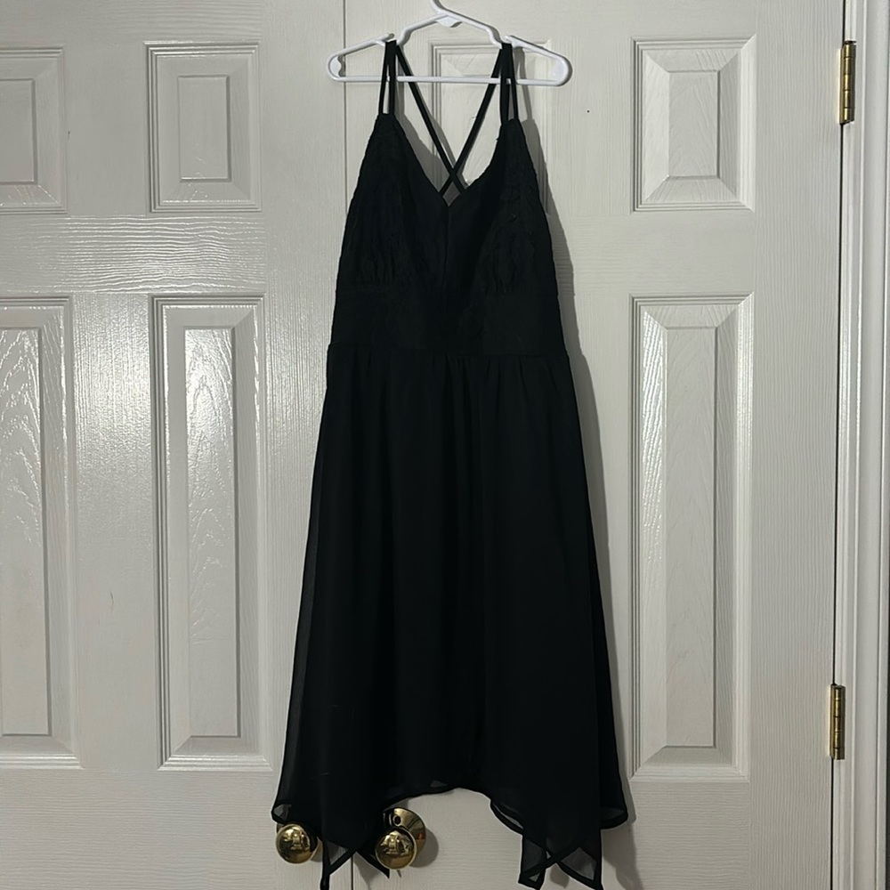 black dress with thin straps